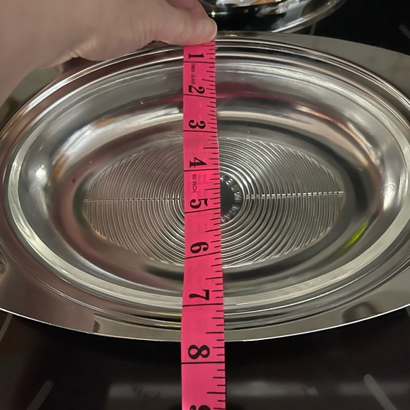 Glo Hill Canada Metal SS Serving Tray With Cherry Red Bakelite Handles - Picture 14 of 16